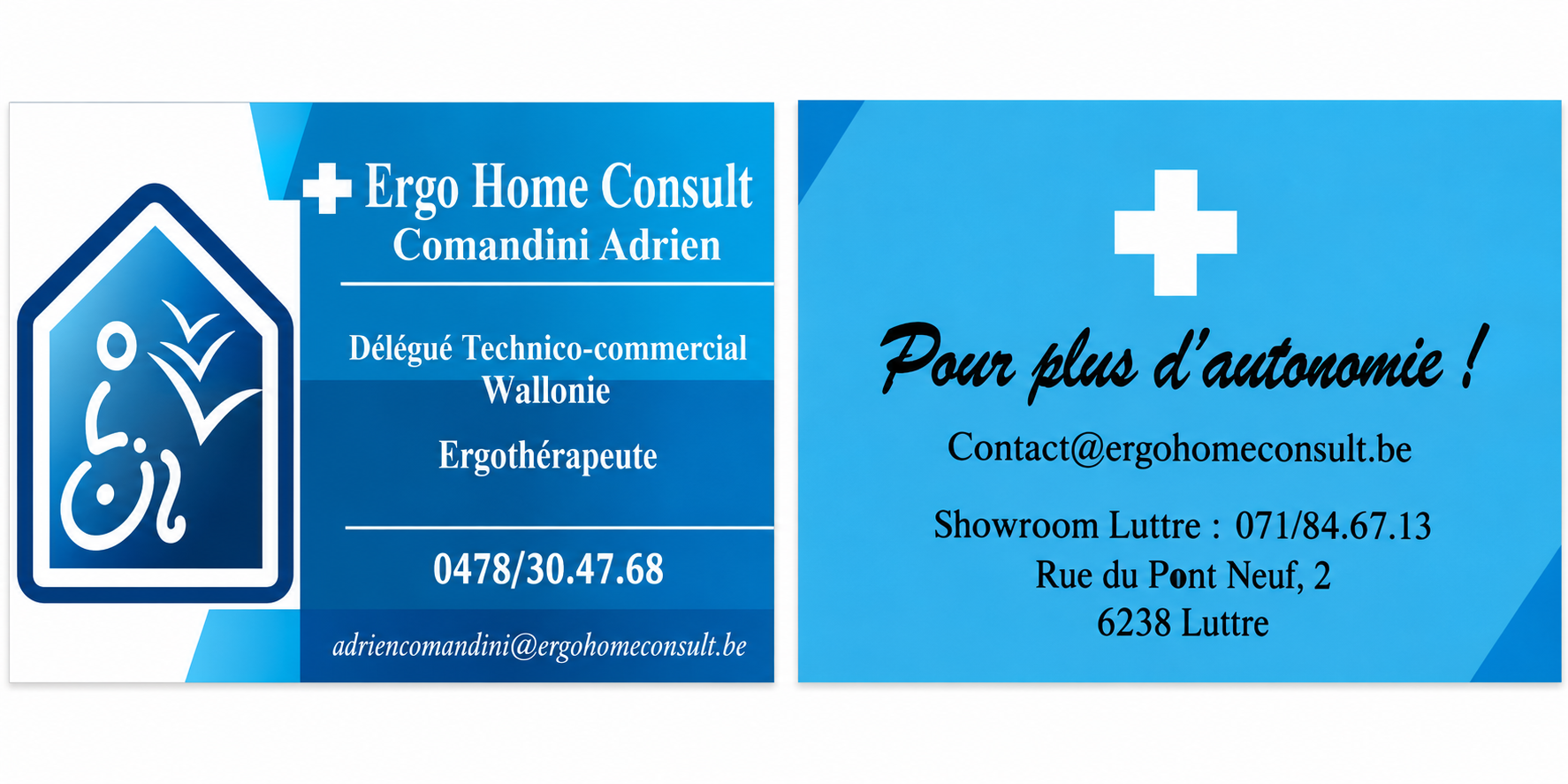 Carte de visite recto-verso d’Ergo Home Consult